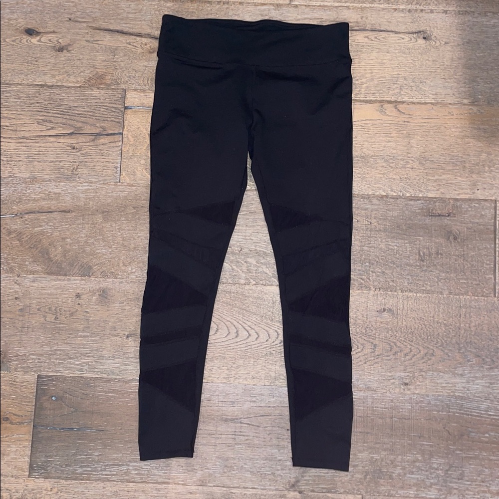 Fabletics Black Leggings with Textured Design